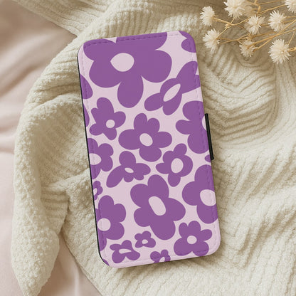 Purple Flowers - Trippy Patterns Wallet Phone Case