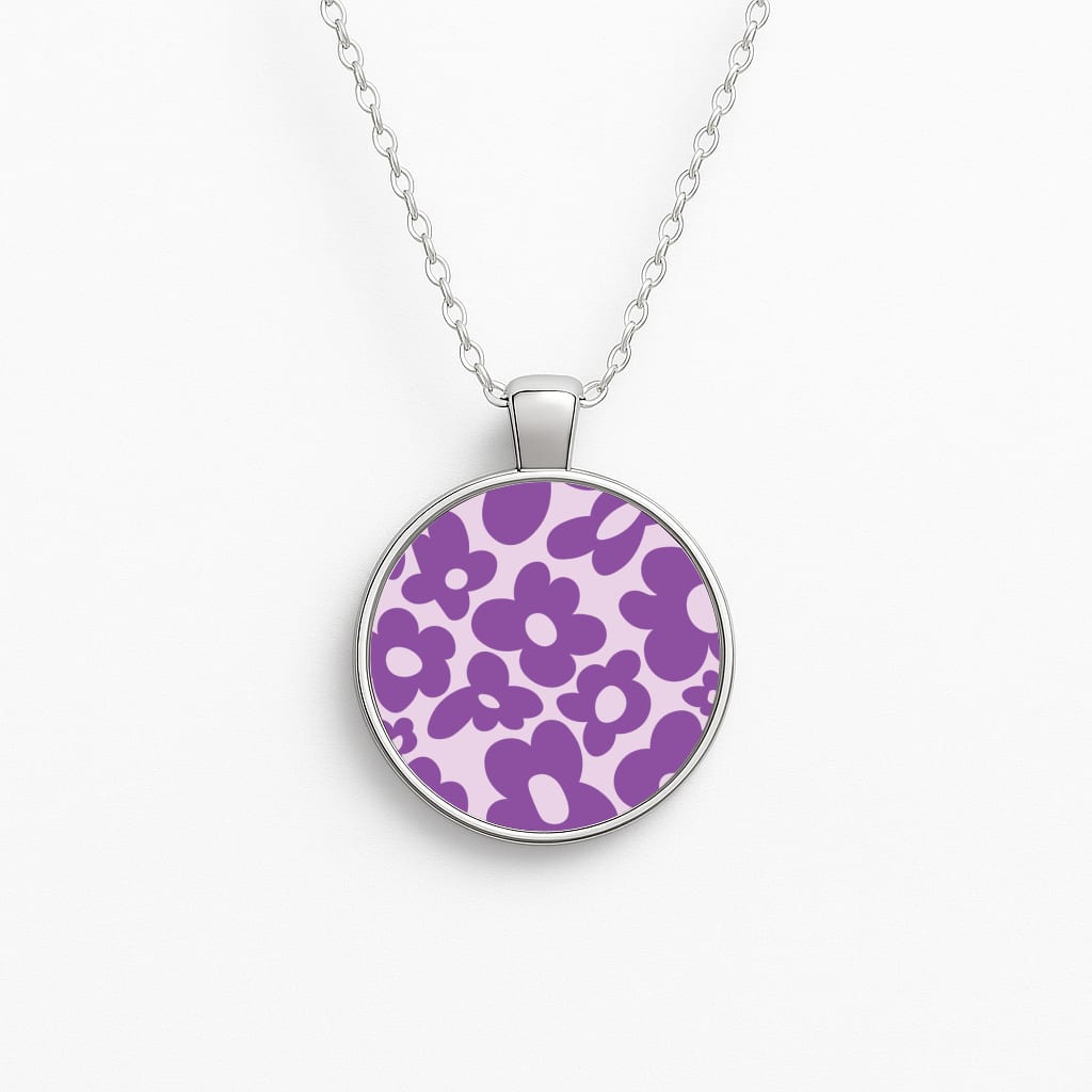 Purple Flowers - Trippy Patterns Necklace