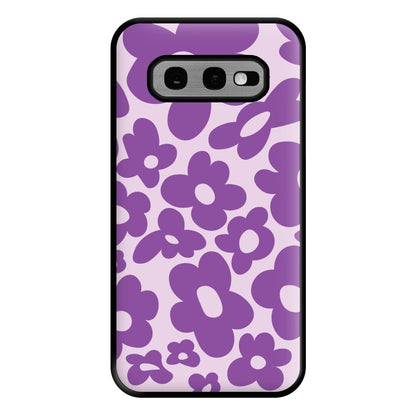 Purple Flowers - Trippy Patterns Phone Case for Galaxy S10e