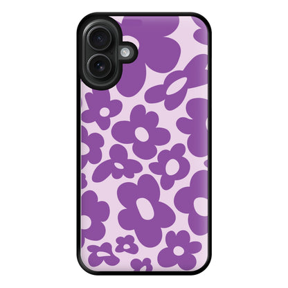 Purple Flowers - Trippy Patterns Phone Case for iPhone 16 Plus