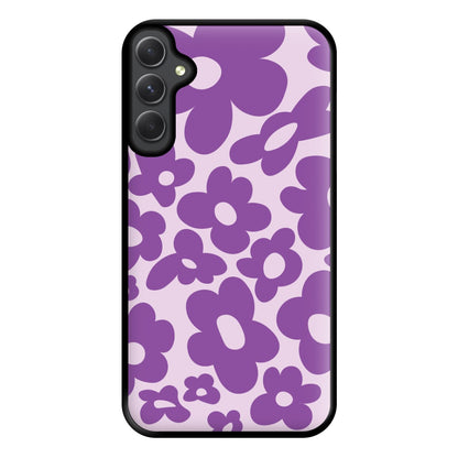 Purple Flowers - Trippy Patterns Phone Case for Galaxy A34