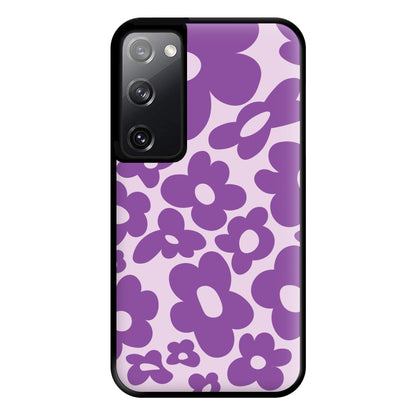 Purple Flowers - Trippy Patterns Phone Case for Galaxy S20