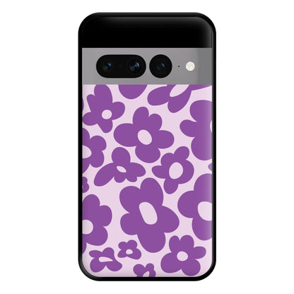 Purple Flowers - Trippy Patterns Phone Case for Google Pixel 7 Pro