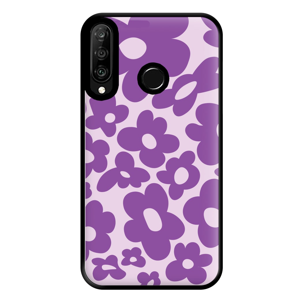 Purple Flowers - Trippy Patterns Phone Case for Huawei P30 Lite