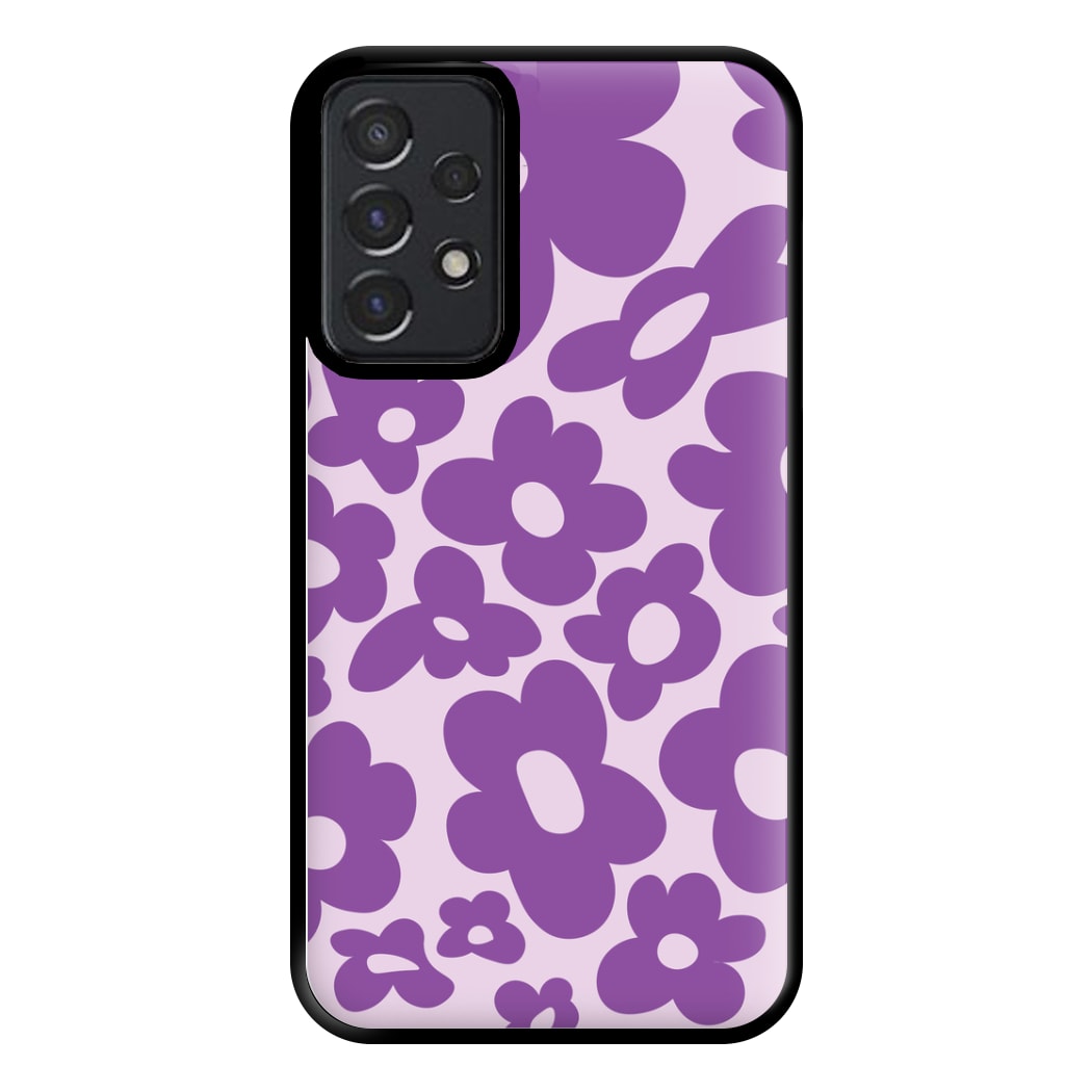 Purple Flowers - Trippy Patterns Phone Case for Galaxy A52 / A52s