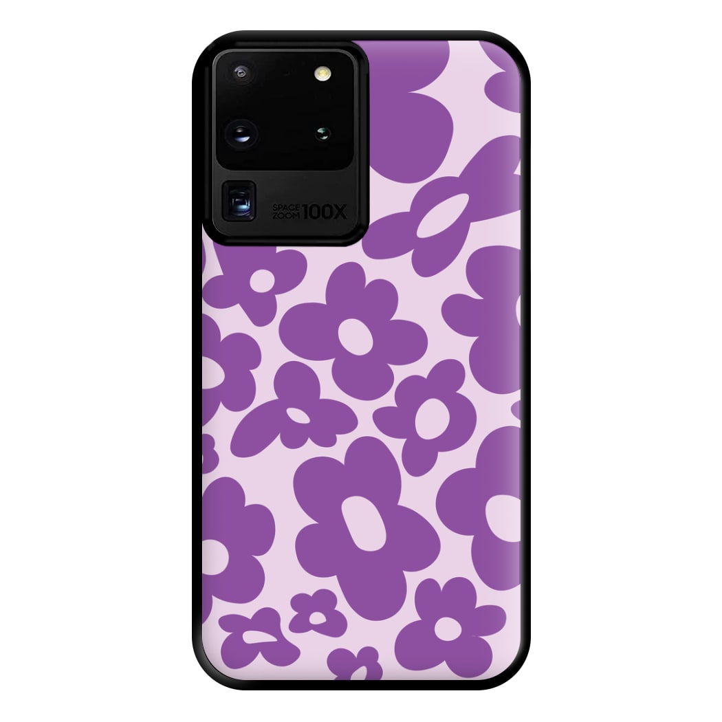 Purple Flowers - Trippy Patterns Phone Case for Galaxy S20 Ultra