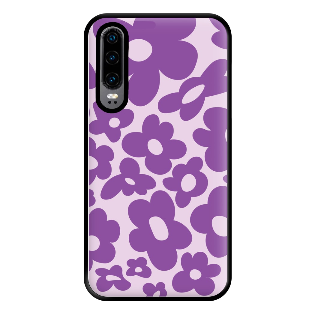 Purple Flowers - Trippy Patterns Phone Case for Huawei P30