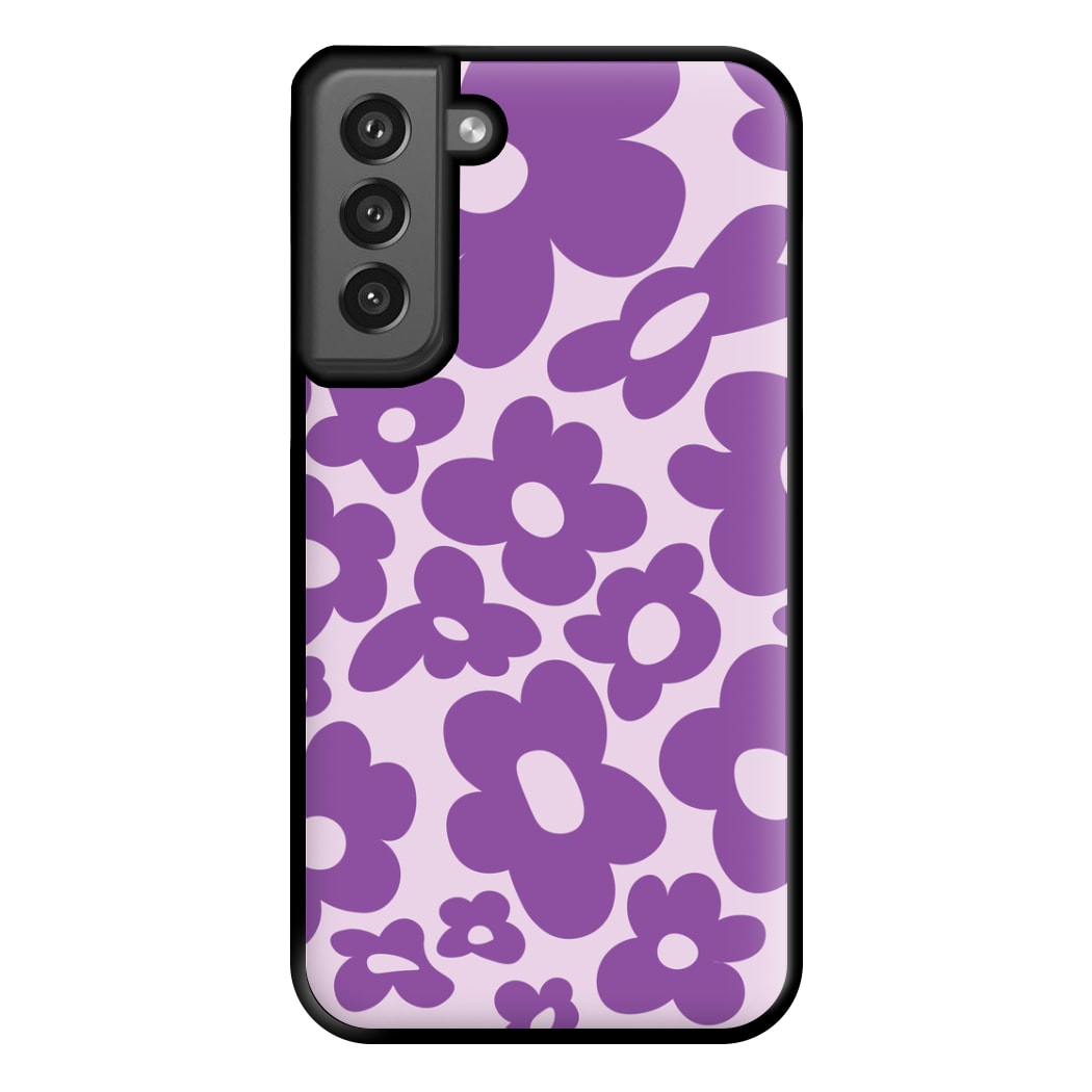 Purple Flowers - Trippy Patterns Phone Case for Galaxy S21FE