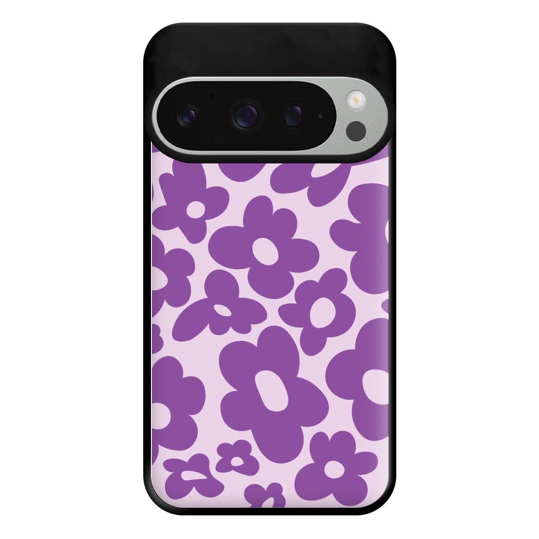 Purple Flowers - Trippy Patterns Phone Case for Google Pixel 9 Pro XL