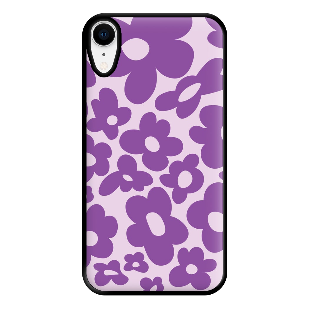 Purple Flowers - Trippy Patterns Phone Case for iPhone XR