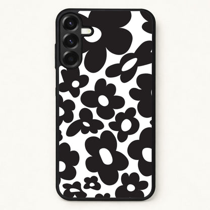 Black Flowers - Trippy Patterns Phone Case for Galaxy A37