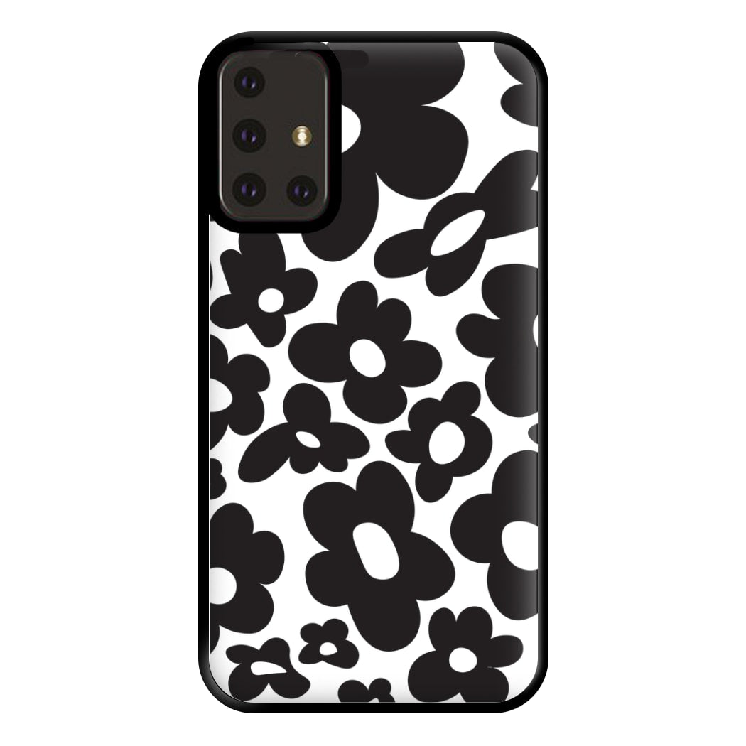 Black Flowers - Trippy Patterns Phone Case for Galaxy A71