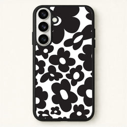 Black Flowers - Trippy Patterns Phone Case for Galaxy S26 Plus