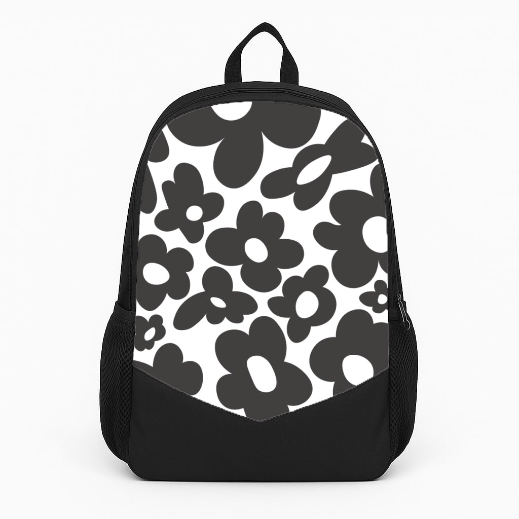 Black Flowers - Trippy Patterns Backpack