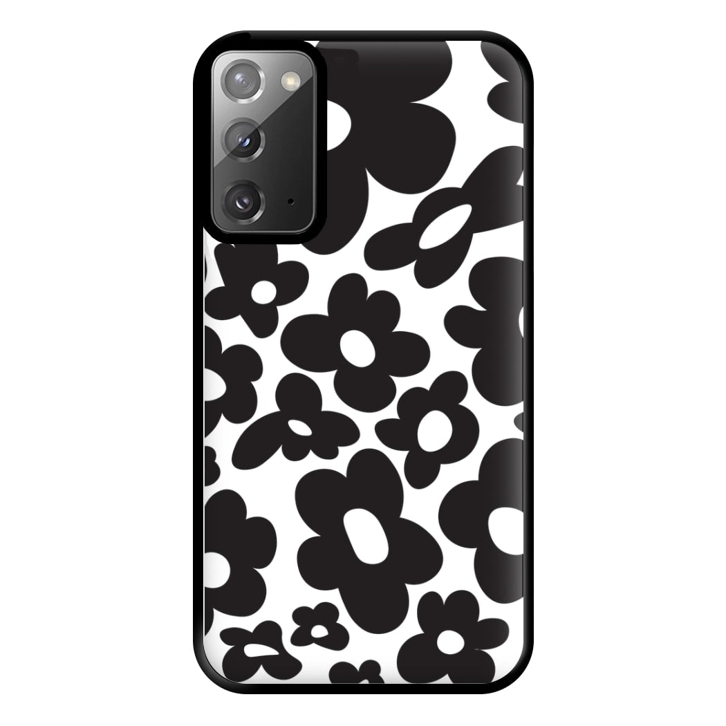 Black Flowers - Trippy Patterns Phone Case for Galaxy Note 20 Ultra