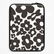 Black Flowers - Trippy Patterns Laptop Sleeve 1