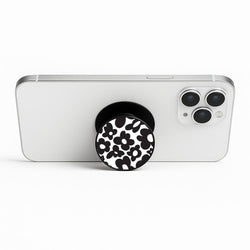 Black Flowers - Trippy Patterns Phone Stand