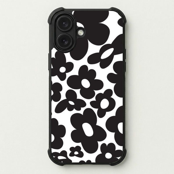 Black Flowers - Trippy Patterns Phone Case — Bumper case