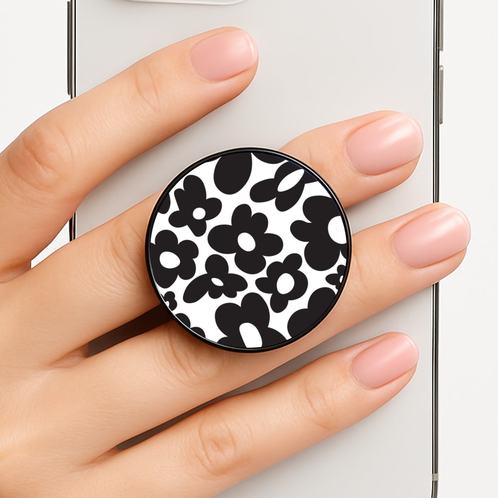 Black Flowers - Trippy Patterns FunGrip