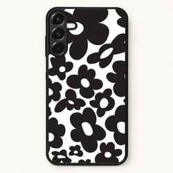 Black Flowers - Trippy Patterns Phone Case for Galaxy A17