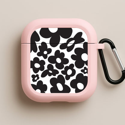 Black Flowers - Trippy Patterns Pink AirPods Case