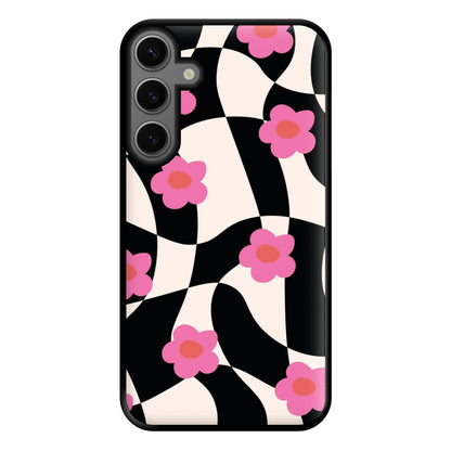 Checkboard Flowers - Trippy Patterns Phone Case for Galaxy S23FE