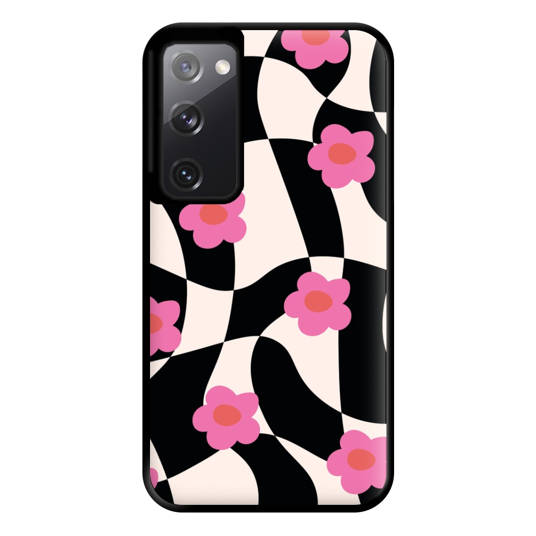 Checkboard Flowers - Trippy Patterns Phone Case for Galaxy S20FE