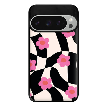 Checkboard Flowers - Trippy Patterns Phone Case for Google Pixel 9 Pro XL