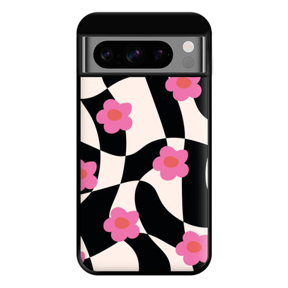 Checkboard Flowers - Trippy Patterns Phone Case for Google Pixel 8 Pro