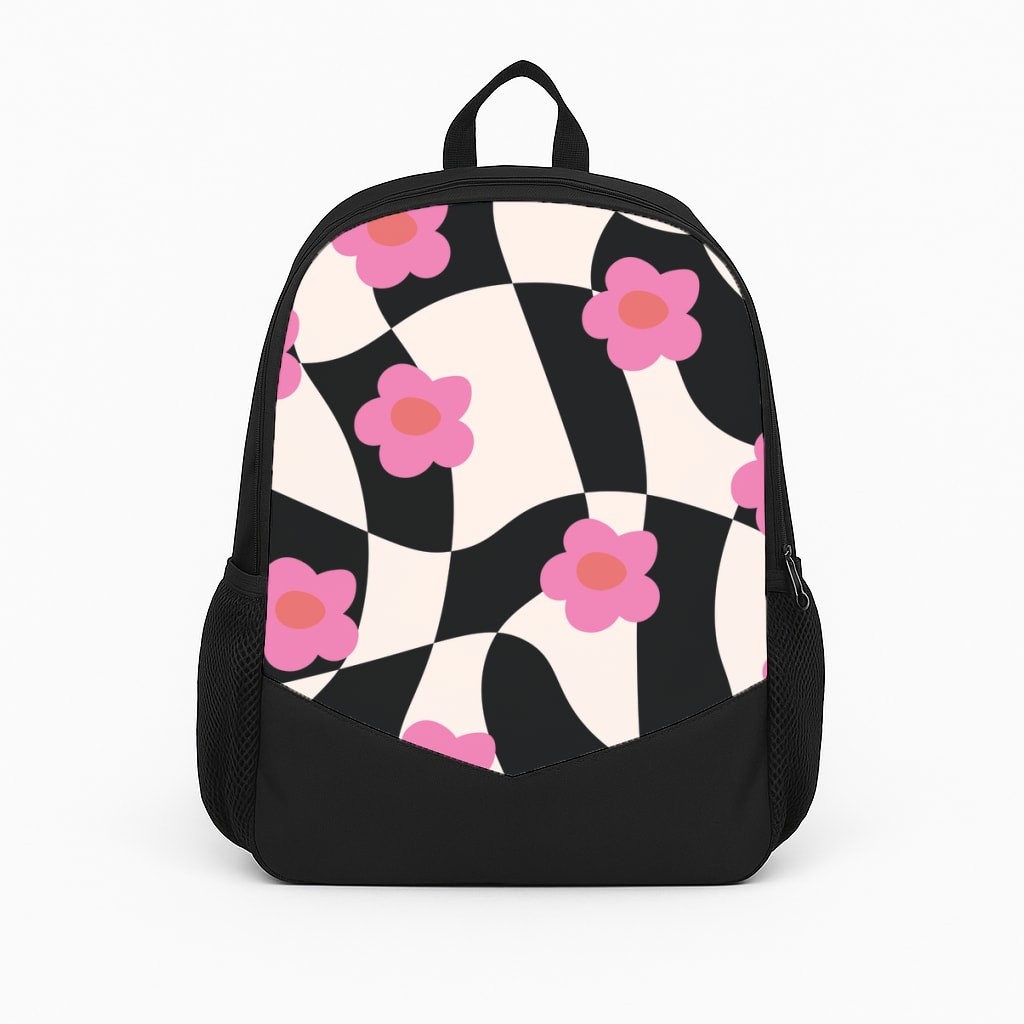 Checkboard Flowers - Trippy Patterns Backpack