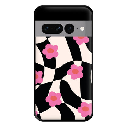 Checkboard Flowers - Trippy Patterns Phone Case for Google Pixel 7 Pro