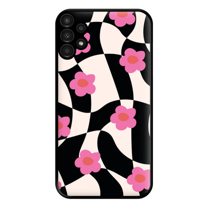 Checkboard Flowers - Trippy Patterns Phone Case for Galaxy A13