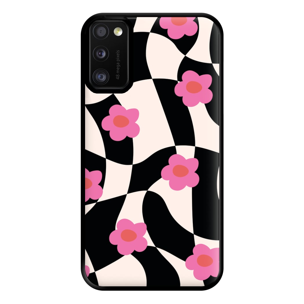 Checkboard Flowers - Trippy Patterns Phone Case for Galaxy A41