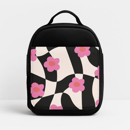Checkboard Flowers - Trippy Patterns Insulated Lunchbox