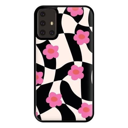 Checkboard Flowers - Trippy Patterns Phone Case for Galaxy A71