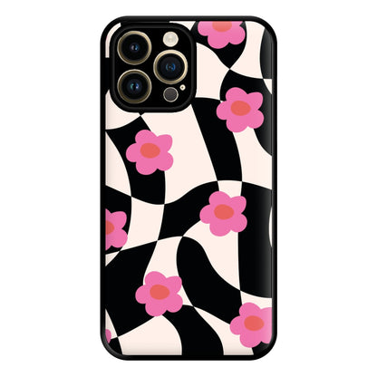 Checkboard Flowers - Trippy Patterns Phone Case for iPhone 14 Pro Max