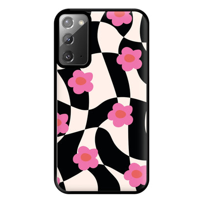 Checkboard Flowers - Trippy Patterns Phone Case for Galaxy Note 20 Ultra