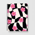 Checkboard Flowers - Trippy Patterns Notebook