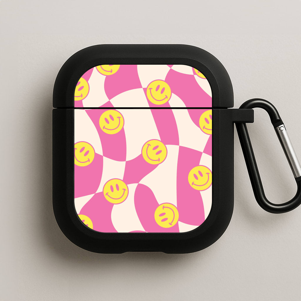 Smiley Checkboard - Trippy Patterns AirPods Case