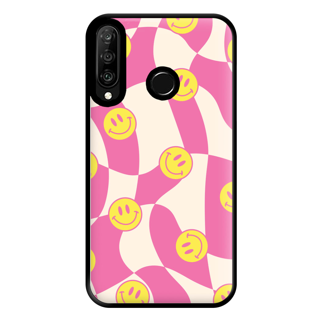 Smiley Checkboard - Trippy Patterns Phone Case for Huawei P30 Lite