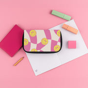 Smiley Checkboard - Trippy Patterns Pencil Case 3