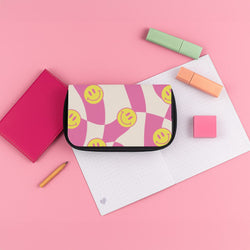Smiley Checkboard - Trippy Patterns Pencil Case