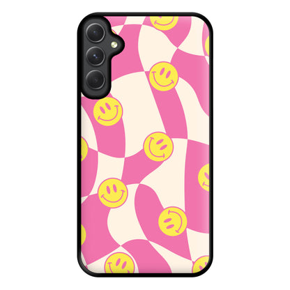 Smiley Checkboard - Trippy Patterns Phone Case for Galaxy A54