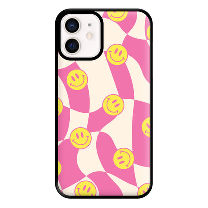 Smiley Checkboard - Trippy Patterns Phone Case for iPhone 12 Mini