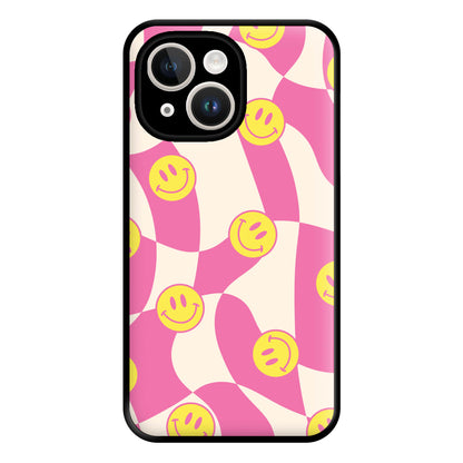 Smiley Checkboard - Trippy Patterns Phone Case for iPhone 14 Plus