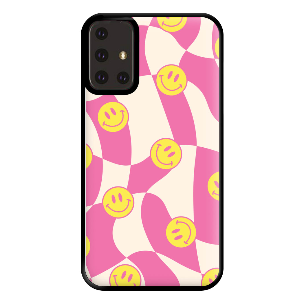 Smiley Checkboard - Trippy Patterns Phone Case for Galaxy A71