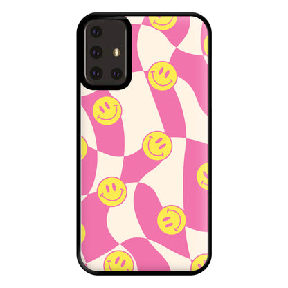 Smiley Checkboard - Trippy Patterns Phone Case for Galaxy A71