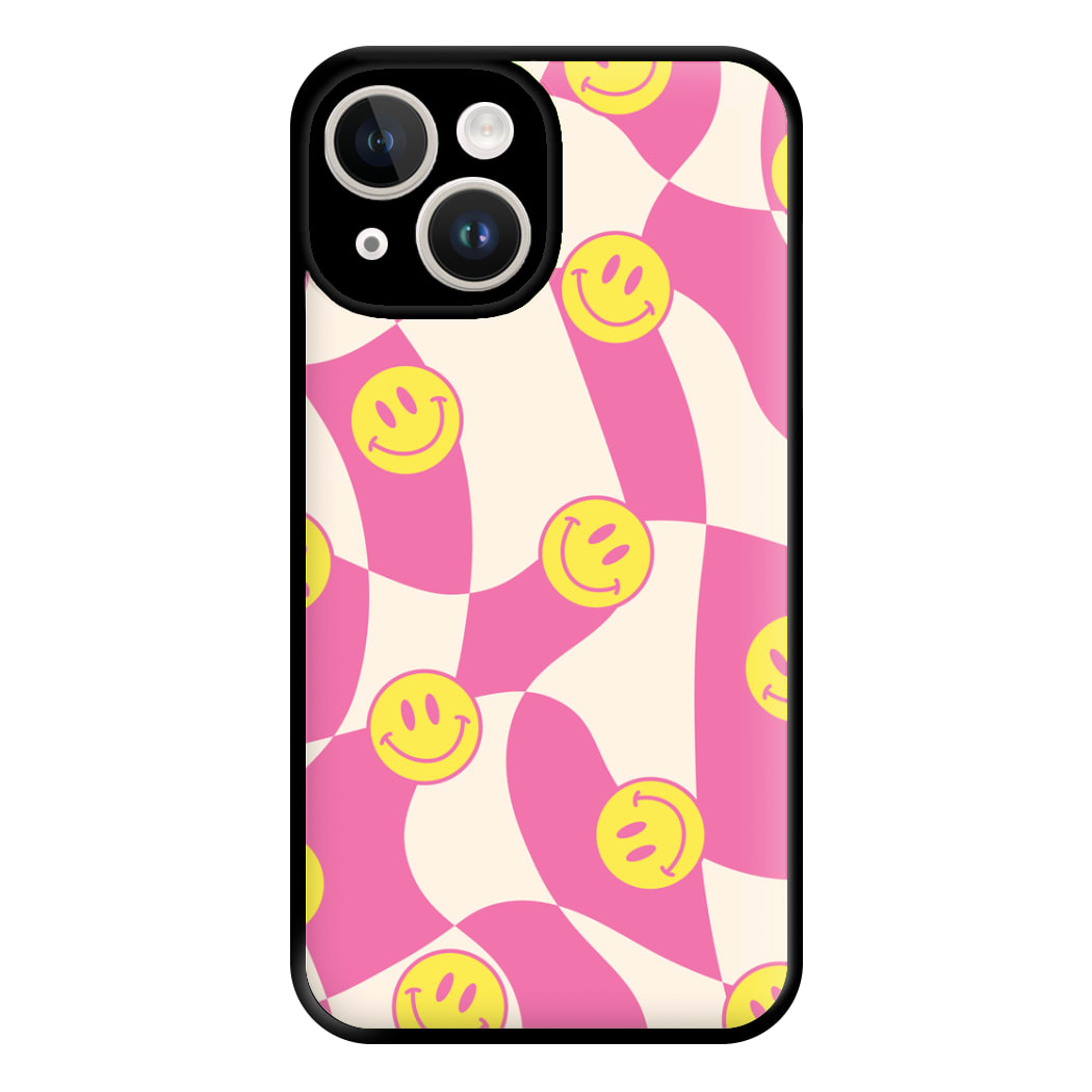 Smiley Checkboard - Trippy Patterns Phone Case for iPhone 14