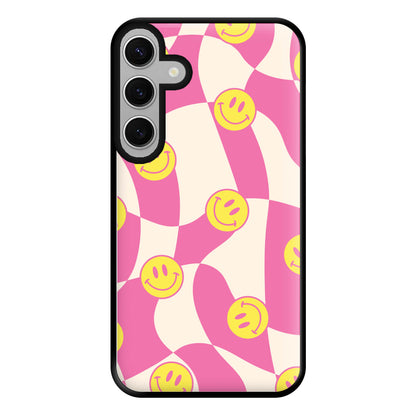 Smiley Checkboard - Trippy Patterns Phone Case for Galaxy S24FE