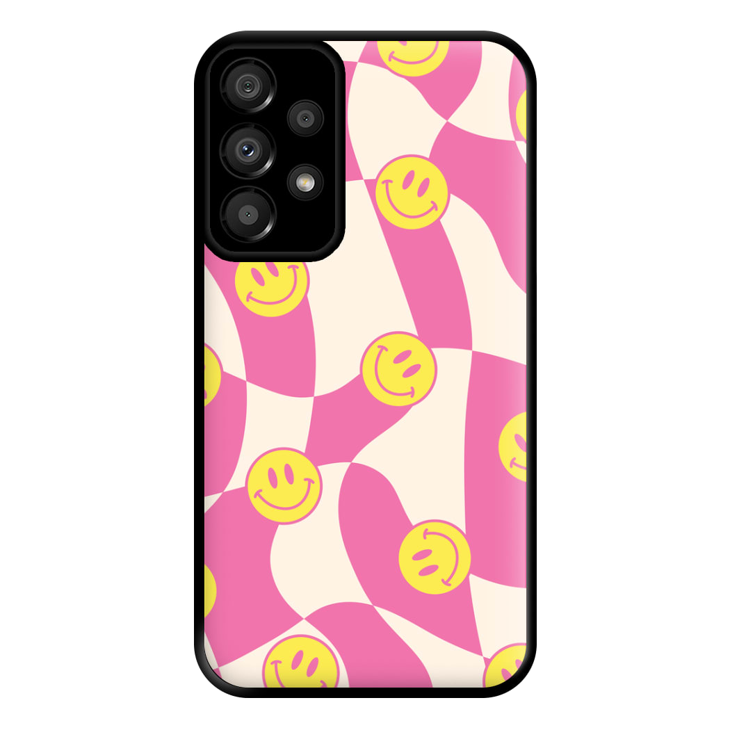 Smiley Checkboard - Trippy Patterns Phone Case for Galaxy A33